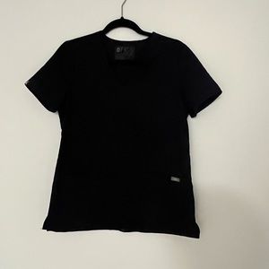 Figs Scrub Top Two Pocket Black Size Small